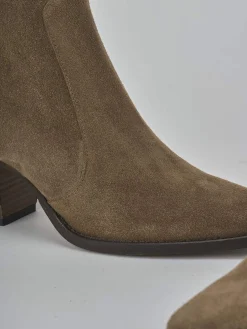 Stivaletti tacco 7cm camoscio Donna Stivaletti Tacco Alto