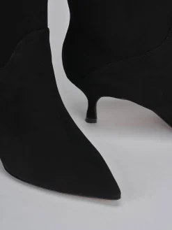 Clearance Stivaletti tacco 5cm camoscio Donna Stivaletti Tacco Alto