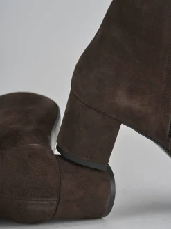 Hot Stivaletti tacco 6cm camoscio testa Donna Stivaletti Tacco Alto