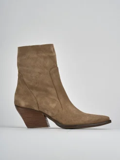 Stivaletti tacco 7cm camoscio Donna Stivaletti Tacco Alto