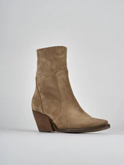 Stivaletti tacco 7cm camoscio Donna Stivaletti Tacco Alto