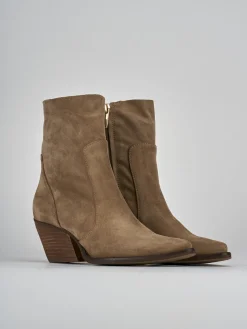 Stivaletti tacco 7cm camoscio Donna Stivaletti Tacco Alto