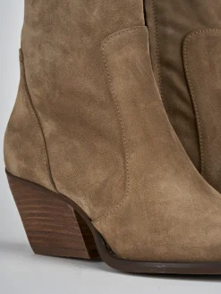 Stivaletti tacco 7cm camoscio Donna Stivaletti Tacco Alto