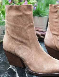 Stivaletti tacco 7cm camoscio Donna Stivaletti Tacco Alto