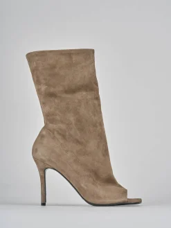 Outlet Stivaletti tacco 9cm camoscio Donna Stivaletti Tacco Alto