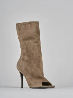 Outlet Stivaletti tacco 9cm camoscio Donna Stivaletti Tacco Alto