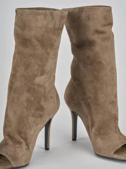 Outlet Stivaletti tacco 9cm camoscio Donna Stivaletti Tacco Alto