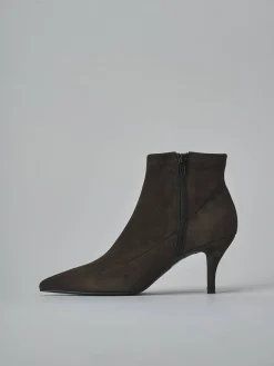 Outlet Stivaletti tacco 7cm camoscio testa Donna Stivaletti Tacco Alto