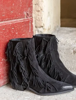 Clearance Stivaletti tacco 3cm camoscio Donna Stivaletti Tacco Basso