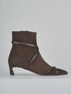 Stivaletti tacco 5cm camoscio testa Donna Stivaletti Tacco Alto