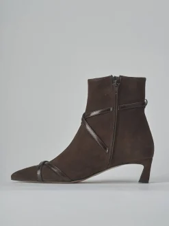 Stivaletti tacco 5cm camoscio testa Donna Stivaletti Tacco Alto