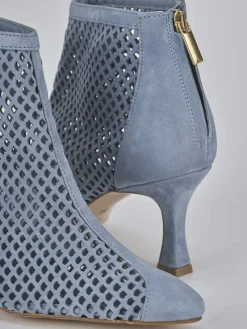 New Stivaletti tacco 7cm camoscio Donna Stivaletti Tacco Alto