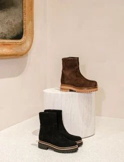 Discount Stivaletti tacco 3cm camoscio Donna Stivaletti Tacco Basso