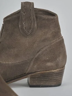 Stivaletti tacco 3cm camoscio testa Donna Stivaletti Tacco Basso