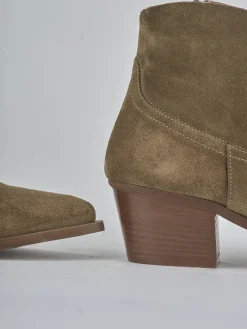 Stivaletti tacco 5cm camoscio Donna Stivaletti Tacco Alto