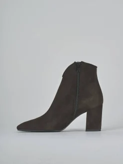 Hot Stivaletti tacco 7cm camoscio testa Donna Stivaletti Tacco Alto