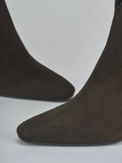 Hot Stivaletti tacco 7cm camoscio testa Donna Stivaletti Tacco Alto