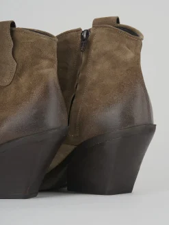 Clearance Stivaletti tacco 7cm camoscio Donna Stivaletti Tacco Alto