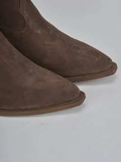 Online Stivaletti tacco 5cm camoscio testa Donna Stivaletti Tacco Alto