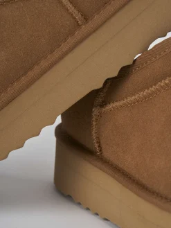 Stivaletti tacco 2cm camoscio Donna Stivaletti Tacco Basso