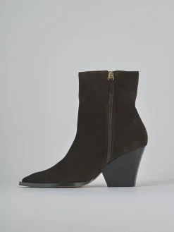 Sale Stivaletti tacco 8cm camoscio testa Donna Stivaletti Tacco Alto