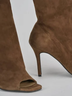 Clearance Stivaletti tacco 9cm camoscio Donna Stivaletti Tacco Alto