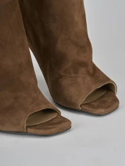 Clearance Stivaletti tacco 9cm camoscio Donna Stivaletti Tacco Alto