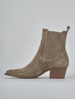 Sale Stivaletti tacco 5cm camoscio Donna Stivaletti Tacco Alto