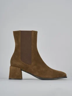 Stivaletti tacco 5cm camoscio Donna Stivaletti Tacco Alto