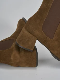 Stivaletti tacco 5cm camoscio Donna Stivaletti Tacco Alto