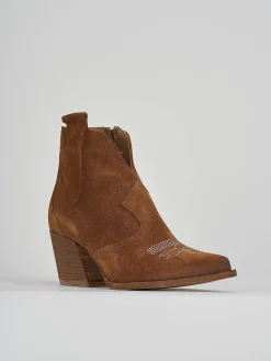 Sale Stivaletti tacco 7cm camoscio Donna Stivaletti Tacco Alto