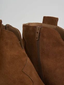 Sale Stivaletti tacco 7cm camoscio Donna Stivaletti Tacco Alto