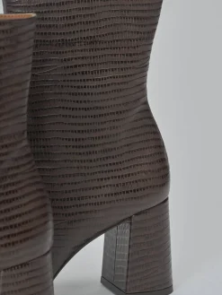 Outlet Stivaletti tacco 7cm cocco testa Donna Stivaletti Tacco Alto