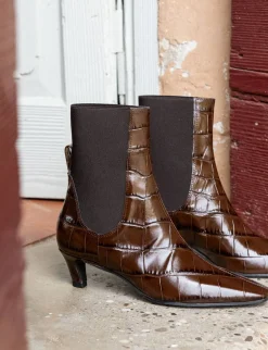 Stivaletti tacco 5cm cocco testa Donna Stivaletti Tacco Alto