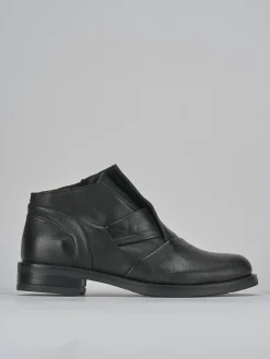 Stivaletti tacco 1cm pelle Donna Stivaletti Tacco Basso