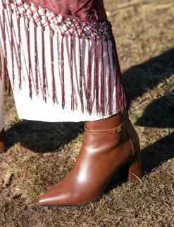 Discount Stivaletti tacco 9cm pelle sostenibile testa Donna Stivaletti Tacco Alto