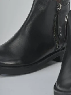 Stivaletti tacco 1cm pelle Donna Stivaletti Tacco Basso