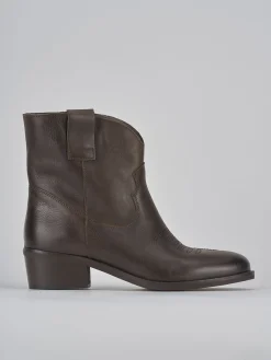 New Stivaletti tacco 3cm pelle testa Donna Stivaletti Tacco Basso