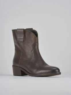 New Stivaletti tacco 3cm pelle testa Donna Stivaletti Tacco Basso