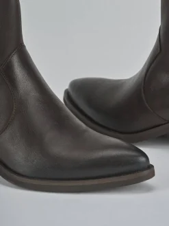 Discount Stivaletti tacco 4cm pelle testa Donna Stivaletti Tacco Basso