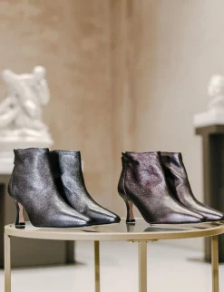 Discount Stivaletti tacco 7cm pelle testa Donna Stivaletti Tacco Alto