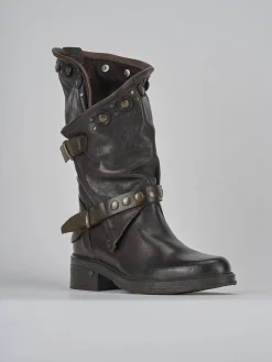 Sale Stivaletti tacco 3cm pelle testa Donna Stivaletti Tacco Basso