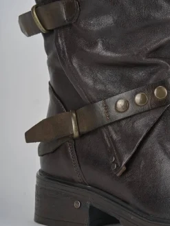 Sale Stivaletti tacco 3cm pelle testa Donna Stivaletti Tacco Basso