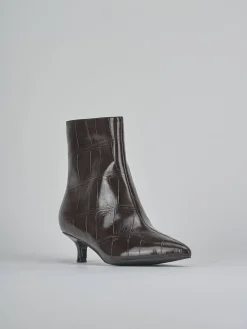 Hot Stivaletti tacco 5cm pelle sostenibile testa Donna Stivaletti Tacco Alto