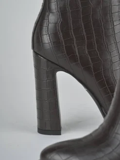 New Stivaletti tacco 12cm pelle sostenibile testa Donna Stivaletti Tacco Alto