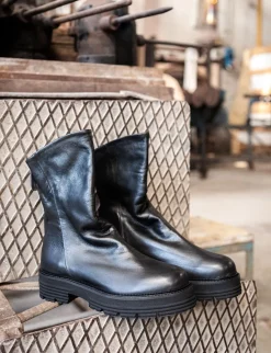 Outlet Stivaletti tacco 2cm pelle Donna Stivaletti Tacco Basso