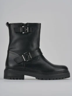 Stivaletti tacco 1cm pelle Donna Stivaletti Tacco Basso