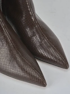 Stivaletti tacco 5cm pitone testa Donna Stivaletti Tacco Alto