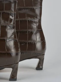 Stivaletti tacco 5cm pitone testa Donna Stivaletti Tacco Alto