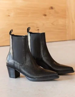 Clearance Stivaletti tacco 6cm pitone Donna Stivaletti Tacco Alto